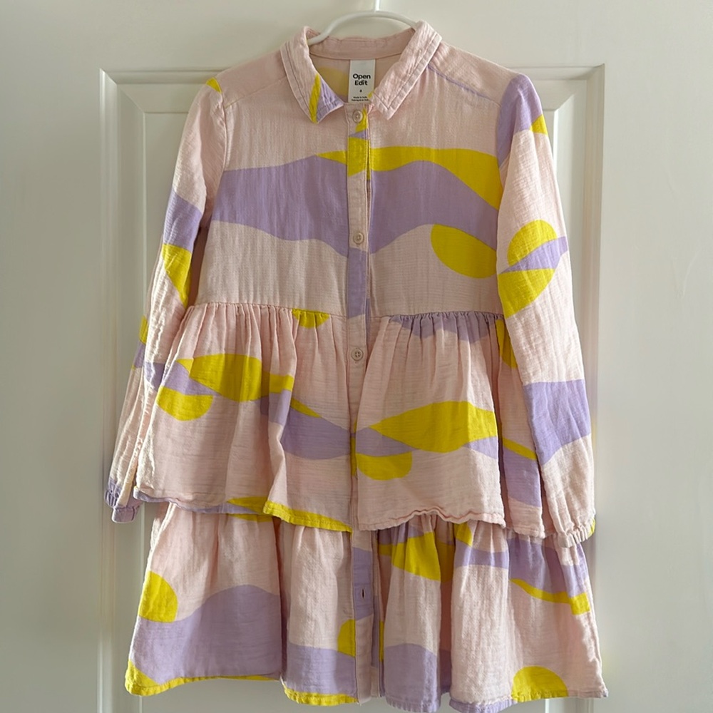 Open Edit girls dress. Feels like linen/cotton. Perfect for back to school!